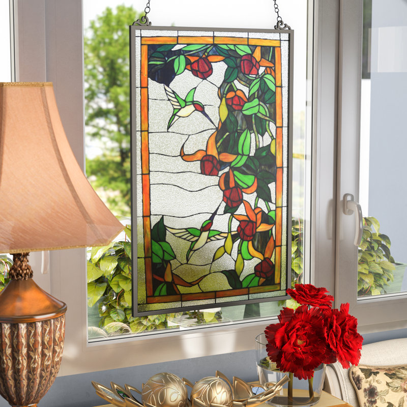 Astoria Grand Stained Glass Hanging Window Panel & Reviews Wayfair